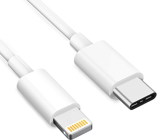 USB-C Кабел за iPhone с Бързо Зареждане (Lightning) HQ 1m, Бял (Bulk)