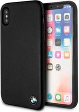 Луксозен Кожен Калъф за iPhone XS/X, BMW Leather Case, Черен