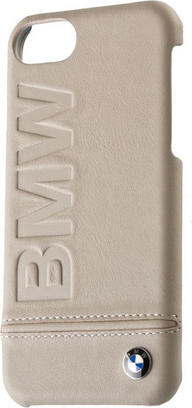 Луксозен Кожен Калъф за iPhone SE 2022/2020 8/7/6, BMW Leather Case, Кафяв
