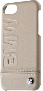 Луксозен Кожен Калъф за iPhone SE 2022/2020 8/7/6, BMW Leather Case, Кафяв
