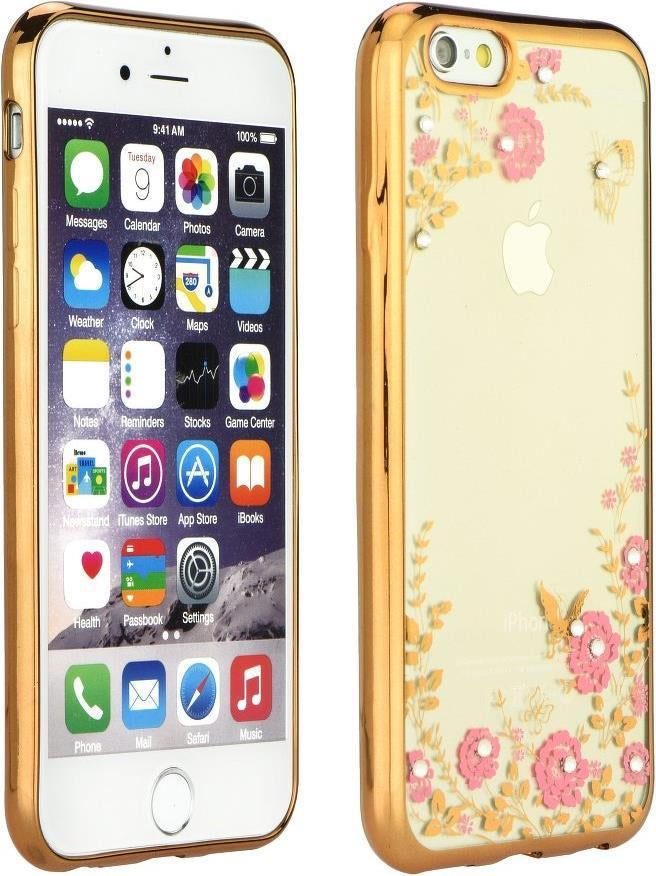 Силиконов Калъф с Камъни за Nokia 3, Forcell Diamant Case, Златист (2)