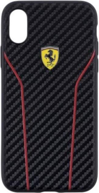 Луксозен Карбонов Калъф за iPhone XS/X, Ferrari Carbon Case, Черен
