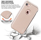 Карбонов Калъф за iPhone SE 2022/2020 8/7, G-Case Carbon, Златист (2)