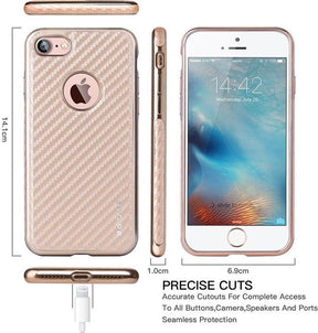 Карбонов Калъф за iPhone SE 2022/2020 8/7, G-Case Carbon, Златист