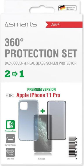 Калъф 360° за iPhone 11 Pro, 4Smarts Premium Set Case, Прозрачен