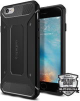 Противоударен Силиконов Калъф за iPhone 6/6s, Spigen Rugged Armor Case, Черен