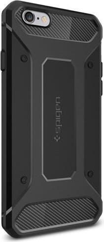 Противоударен Силиконов Калъф за iPhone 6/6s, Spigen Rugged Armor Case, Черен (3)