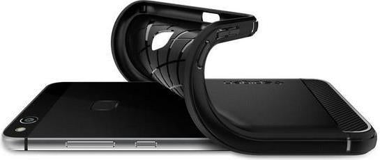 Противоударен Силиконов Калъф за Huawei P10 Lite, Spigen Rugged Armor Case, Черен (4)