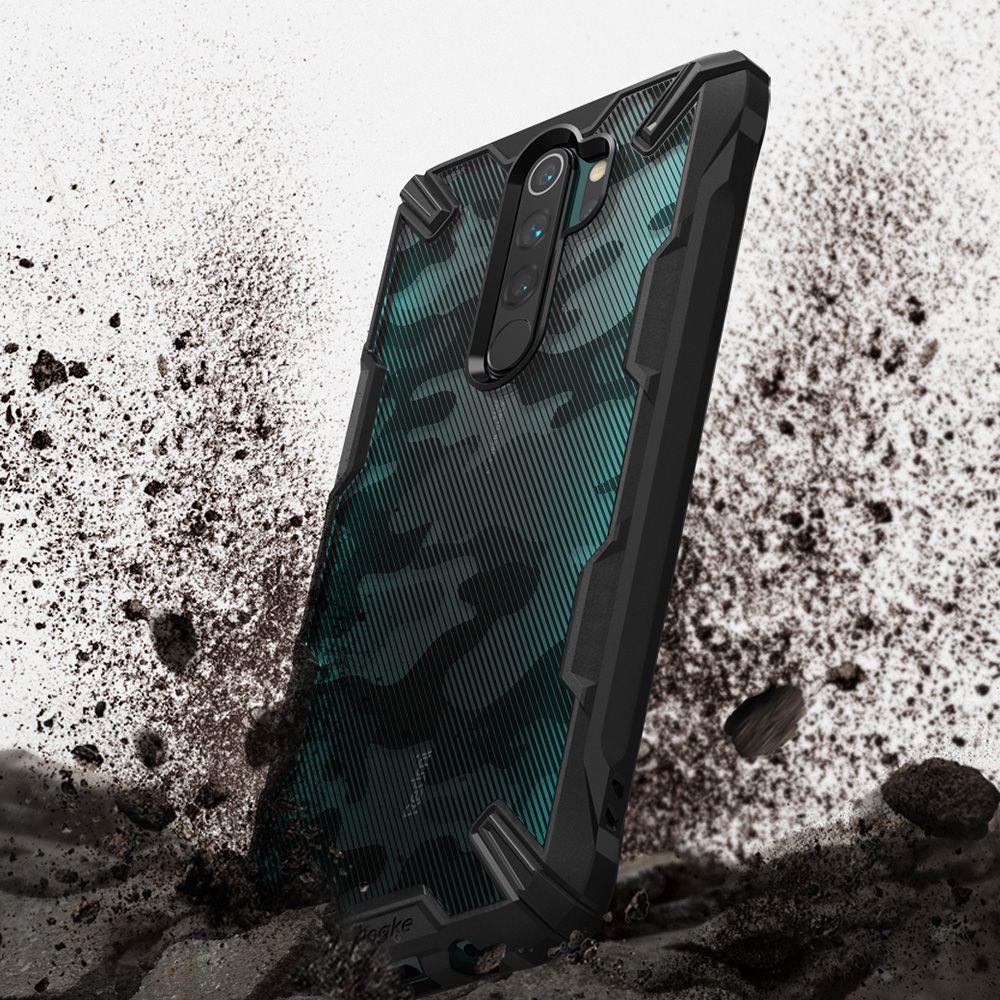 Противоударен Хибриден Калъф за Xiaomi Redmi Note 8 Pro, Ringke Fusion X Camouflage Case, Черен (3)