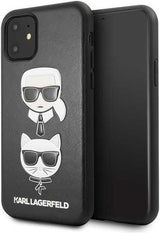 Луксозен Калъф за iPhone 11, Karl Lagerfeld Karl & Choupette Case, Черен