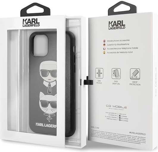 Луксозен Калъф за iPhone 11, Karl Lagerfeld Karl & Choupette Case, Черен (5)