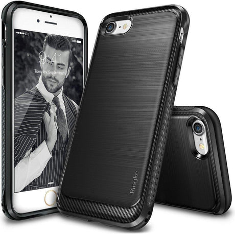 Противоударен Силиконов Калъф за iPhone SE 2020 8/7, Ringke Onyx Case, Черен