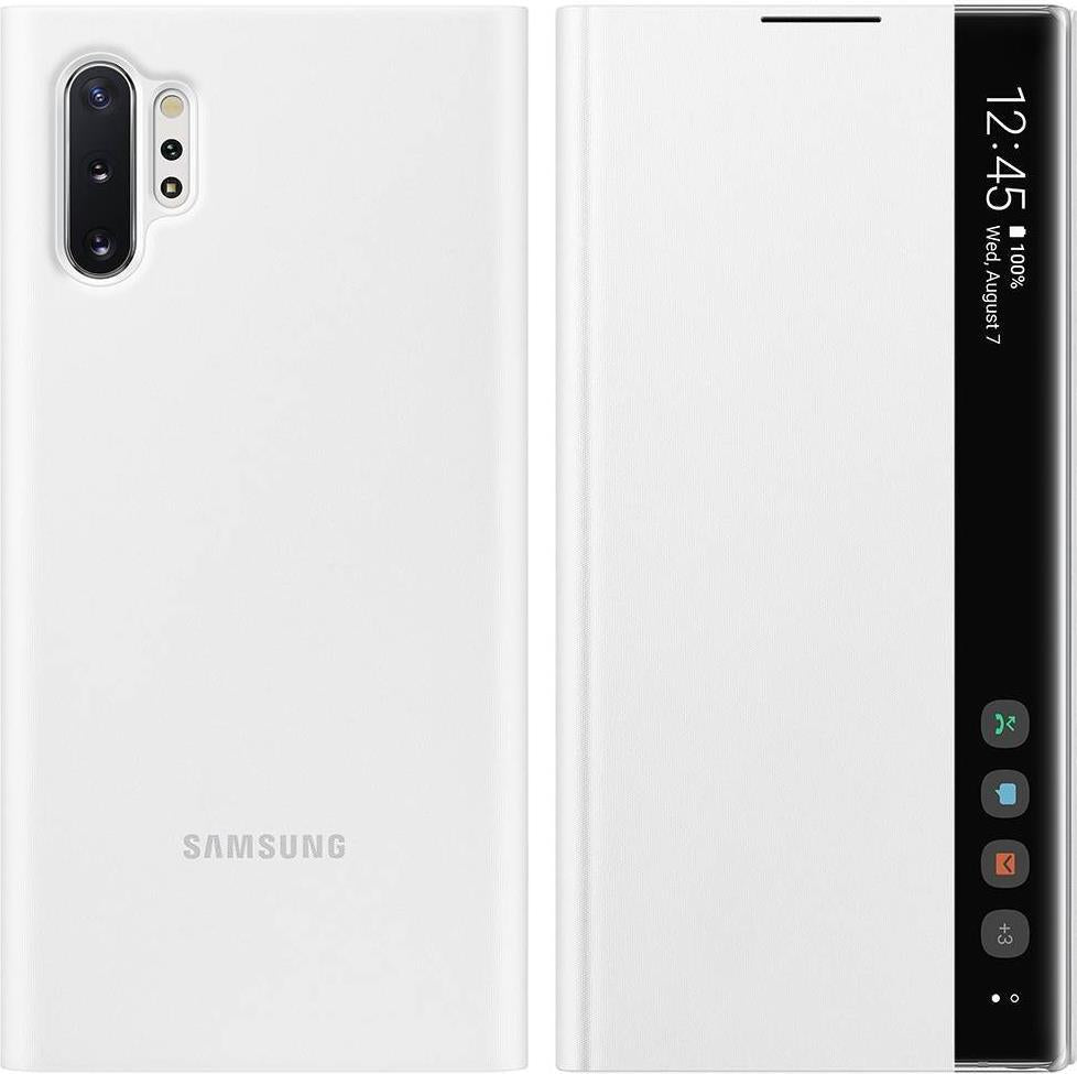 Оригинален Активен Калъф за Samsung Note 10 Plus Clear View Cover Book Case Ef-Zn975cwe, Бял (4)