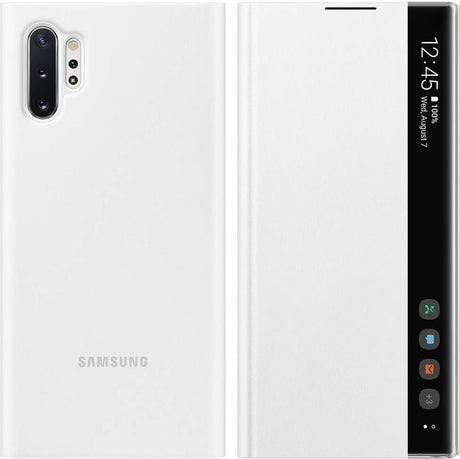 Оригинален Активен Калъф за Samsung Note 10 Plus Clear View Cover Book Case Ef-Zn975cwe, Бял (4)