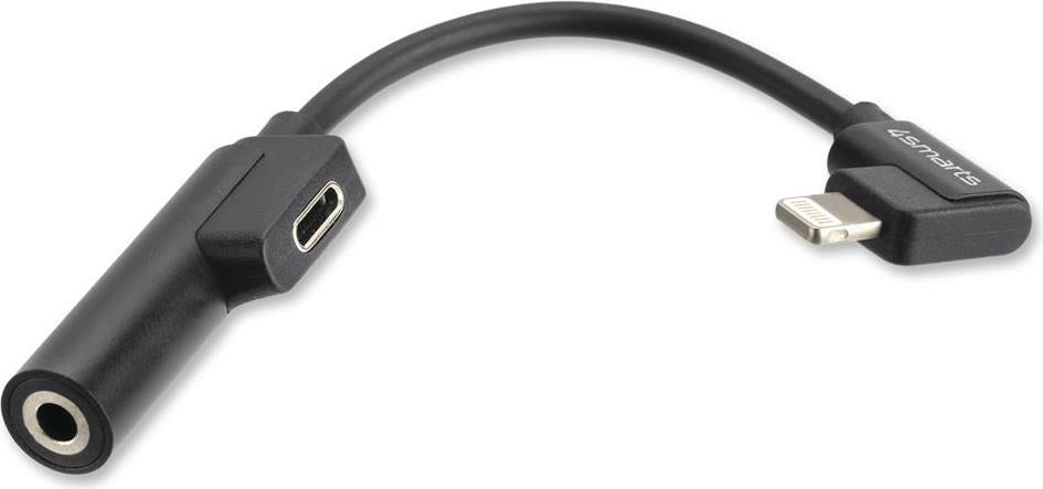 Аудио Адаптер за iPhone и iPad, 4Smarts Soundsplit Lightning & AUX 3.5 mm, Черен (2)
