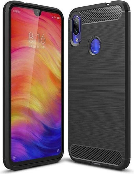 Противоударен Силиконов Калъф за Xiaomi Redmi 8a, Forcell Carbon Case, Черен