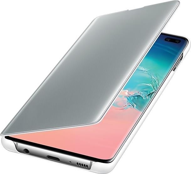 Оригинален Активен Калъф за Samsung S10 Plus Clear View Cover Book Case Ef-Zg975cwe, Бял (2)