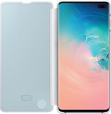 Оригинален Активен Калъф за Samsung S10 Plus Clear View Cover Book Case Ef-Zg975cwe, Бял (3)