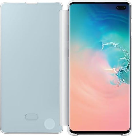 Оригинален Активен Калъф за Samsung S10 Plus Clear View Cover Book Case Ef-Zg975cwe, Бял (3)