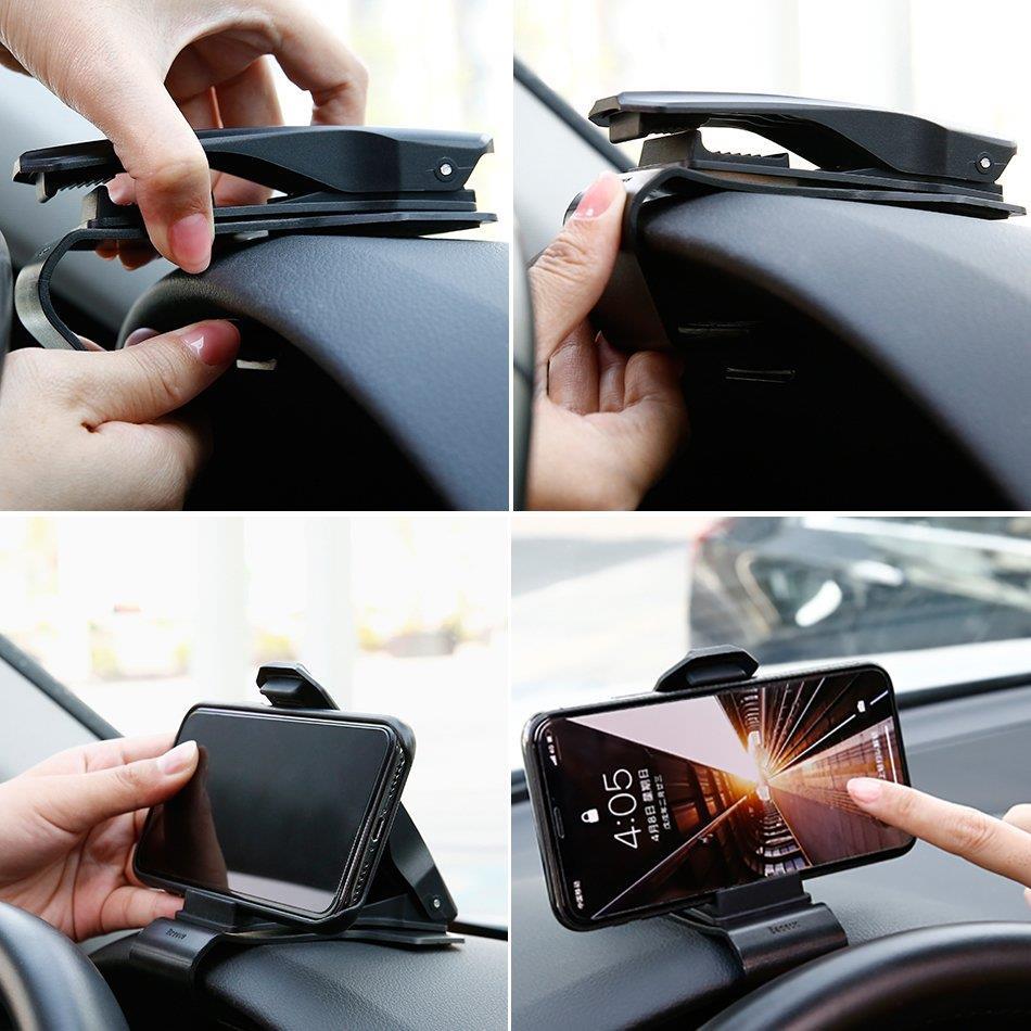 Стойка за Навигация и Смартфон за Кола, Baseus Holder Clip Dashboard, Черен (4)
