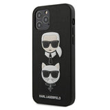 Луксозен Калъф за iPhone 12/Pro, Karl Lagerfeld Karl & Choupette TPU Case, Черен