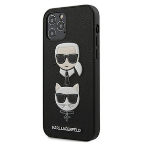 Луксозен Калъф за iPhone 12/Pro, Karl Lagerfeld Karl & Choupette TPU Case, Черен