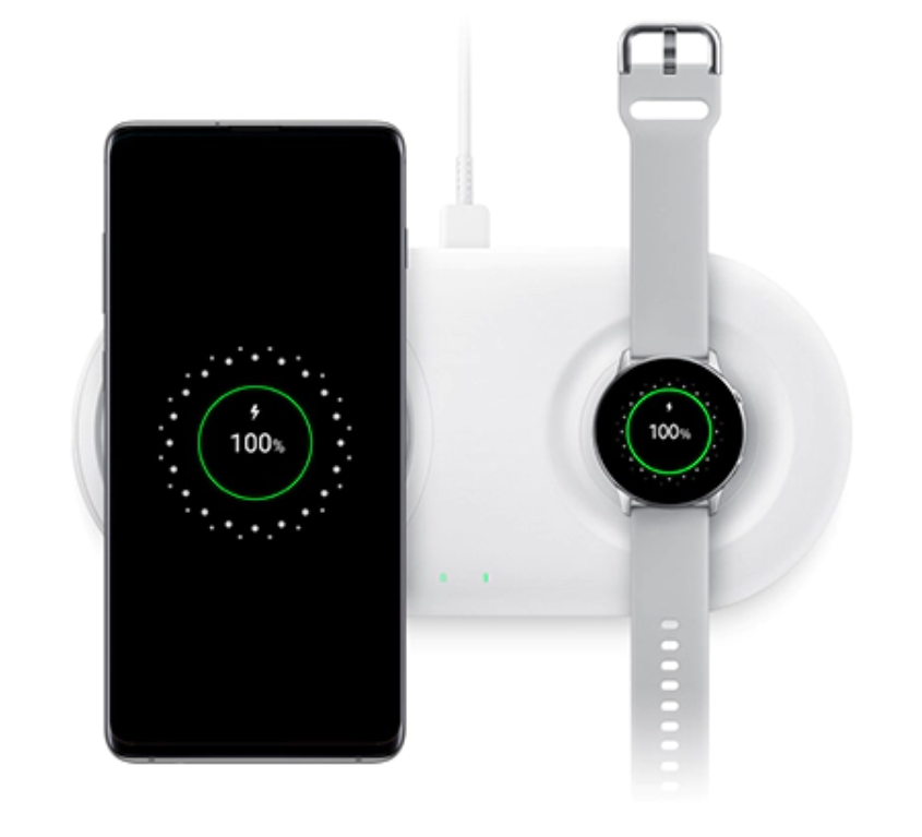 Безжично Зарядно за Samsung Wireless Charger Duo Pad EP-P5200TWE 12W, Бял