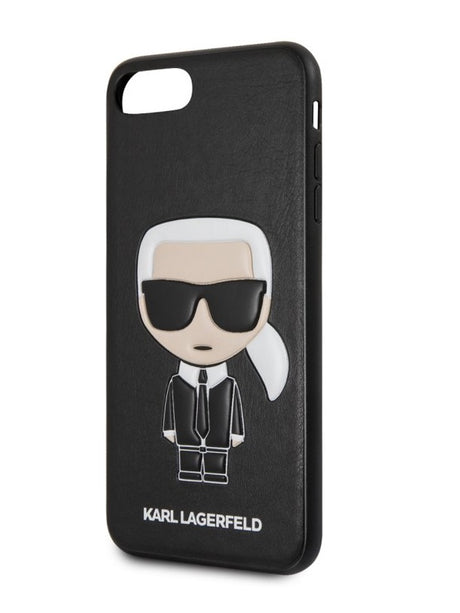 Луксозен Кожен Калъф за iPhone 8/7 Plus, Karl Lagerfeld Body Case, Черен (2)