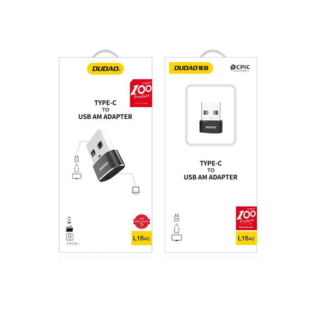 USB-C Преход/Адаптер, Dudao female USB-C to USB-A, Черен (4)