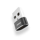 USB-C Преход/Адаптер, Dudao female USB-C to USB-A, Черен