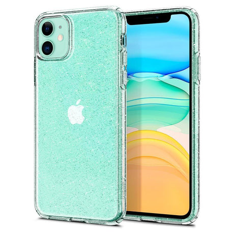 Противоударен Блестящ Калъф за iPhone 11, Spigen Liquid Crystal Glitter Quartz Case, Прозрачен (5)