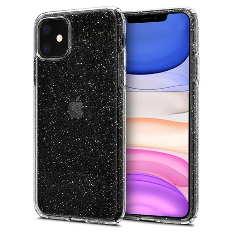 Противоударен Блестящ Калъф за iPhone 11, Spigen Liquid Crystal Glitter Quartz Case, Прозрачен (3)