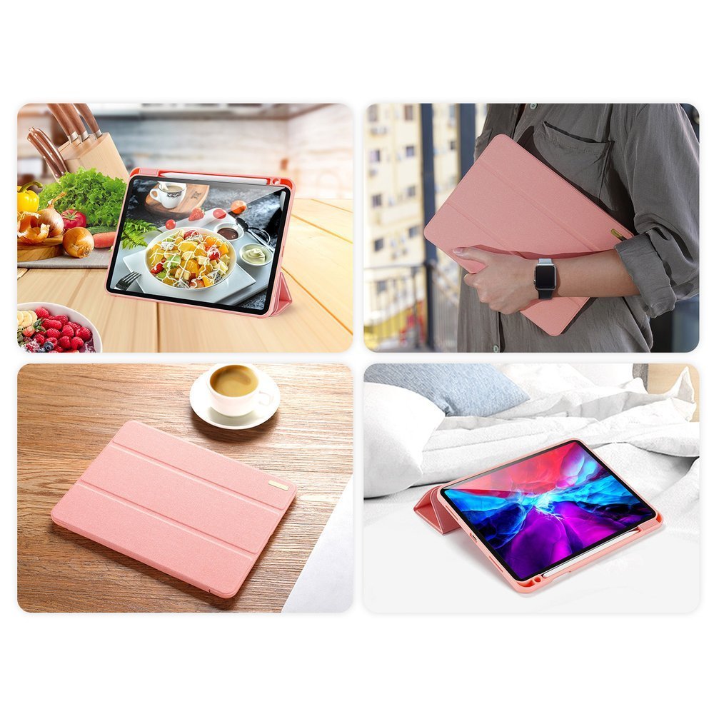 Калъф с Pen Поставка за iPad Pro 12.9" 2022-2018/ Air 13, Dux Ducis Domo Case, Розов (5)