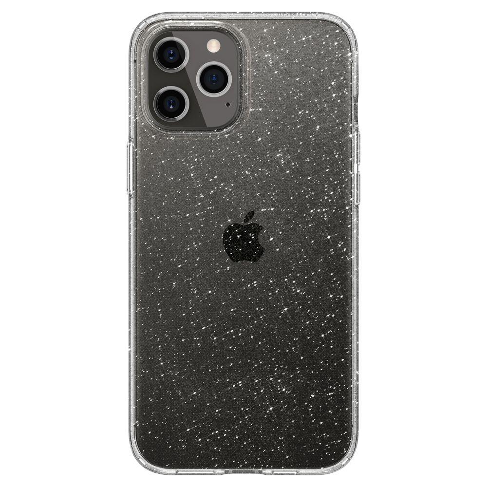 Противоударен Блестящ Калъф за iPhone 12/Pro, Spigen Liquid Crystal Glitter Quartz Case, Прозрачен (6)
