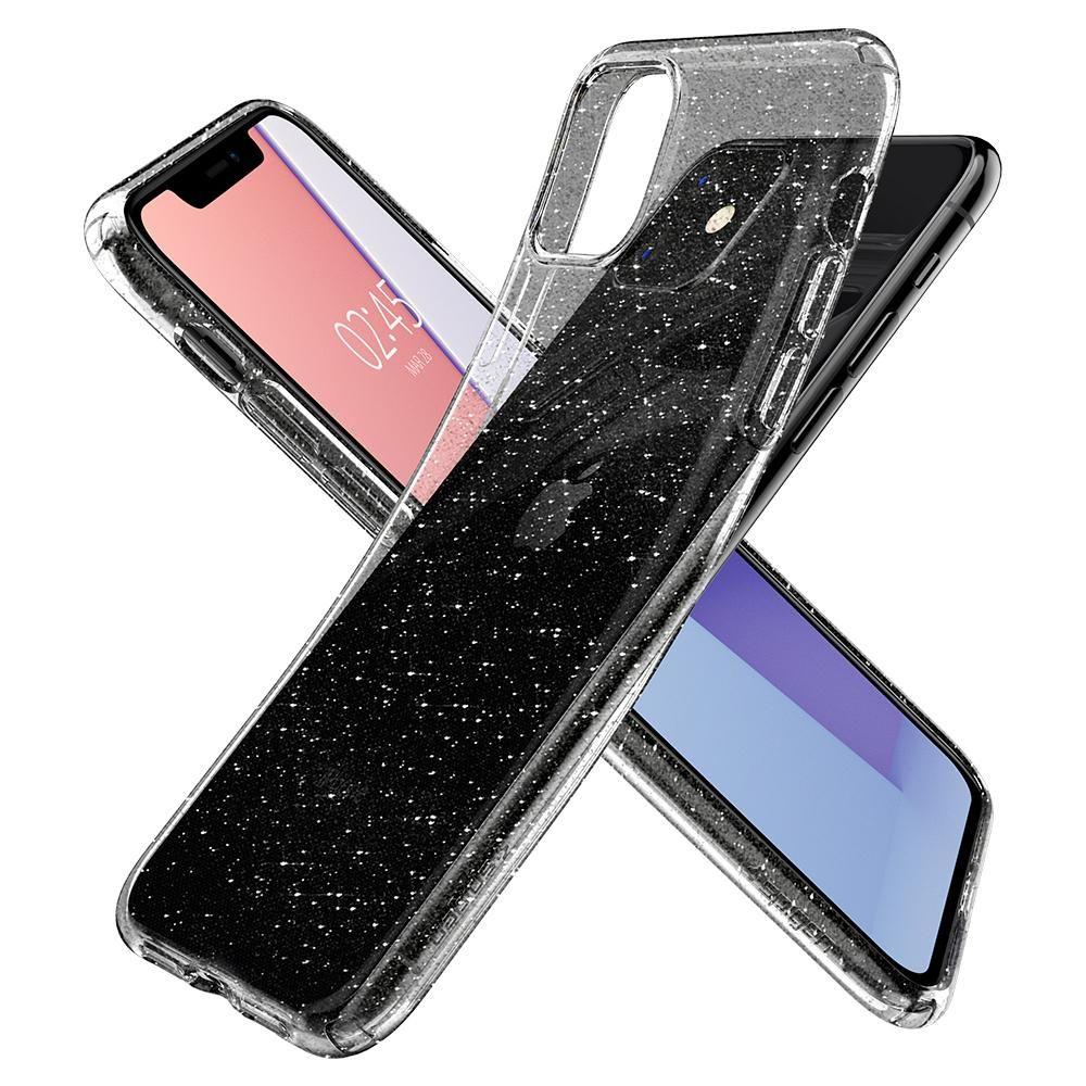 Противоударен Блестящ Калъф за iPhone 11, Spigen Liquid Crystal Glitter Quartz Case, Прозрачен (6)