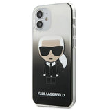 Луксозен Калъф за iPhone 12 Mini, Karl Lagerfeld Gradient Iconik Case, Черен (3)