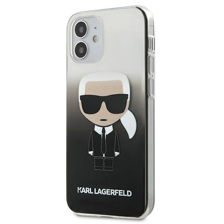 Луксозен Калъф за iPhone 12 Mini, Karl Lagerfeld Gradient Iconik Case, Черен (3)