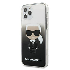 Луксозен Калъф за iPhone 12 Pro Max, Karl Lagerfeld Gradient Iconik Case, Черен