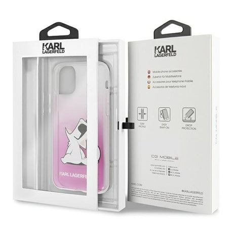 Луксозен Калъф за iPhone 12 Mini, Karl Lagerfeld Choupette Fun Case, Розов (4)