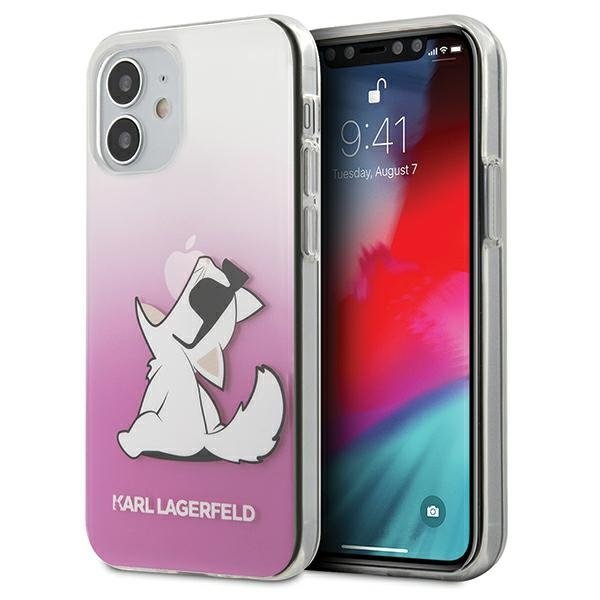 Луксозен Калъф за iPhone 12 Mini, Karl Lagerfeld Choupette Fun Case, Розов
