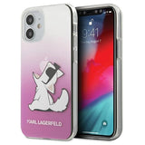 Луксозен Калъф за iPhone 12 Mini, Karl Lagerfeld Choupette Fun Case, Розов