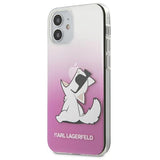 Луксозен Калъф за iPhone 12 Mini, Karl Lagerfeld Choupette Fun Case, Розов (3)