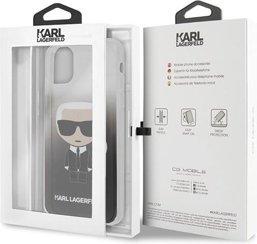 Луксозен Калъф за iPhone 12 Pro Max, Karl Lagerfeld Gradient Iconik Case, Черен (4)