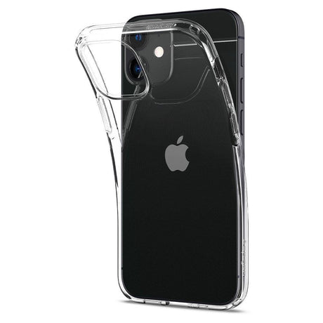 Противоударен Силиконов Калъф за iPhone 12 Mini, Spigen Liquid Crystal Case, Прозрачен (4)