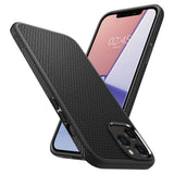 Противоударен Силиконов Калъф за за iPhone 12/Pro, Spigen Liquid Air Case, Черен