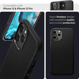Противоударен Силиконов Калъф за за iPhone 12/Pro, Spigen Liquid Air Case, Черен (3)