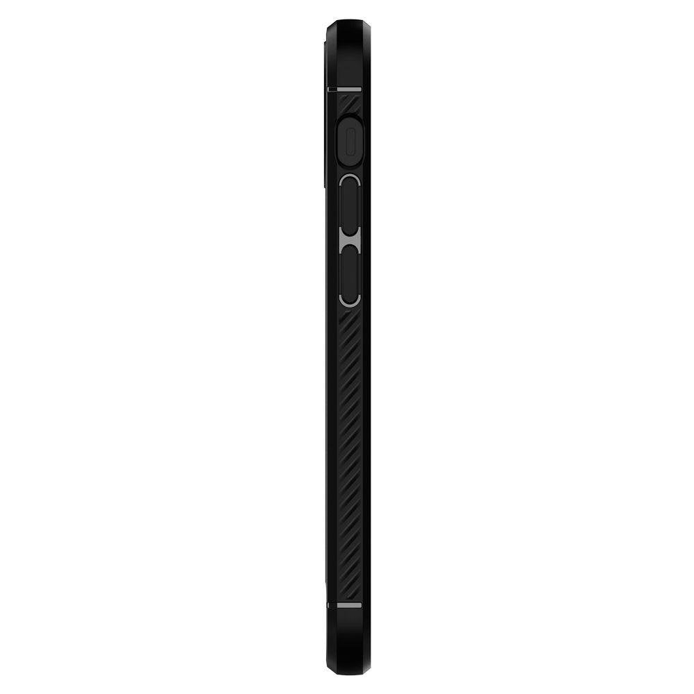 Противоударен Силиконов Калъф за iPhone 12 Mini, Spigen Rugged Armor Case, Черен (6)