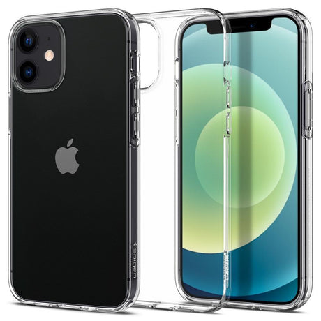 Противоударен Силиконов Калъф за iPhone 12 Mini, Spigen Liquid Crystal Case, Прозрачен (2)