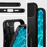 Противоударен Силиконов Калъф за iPhone 12 Mini, Spigen Rugged Armor Case, Черен (4)