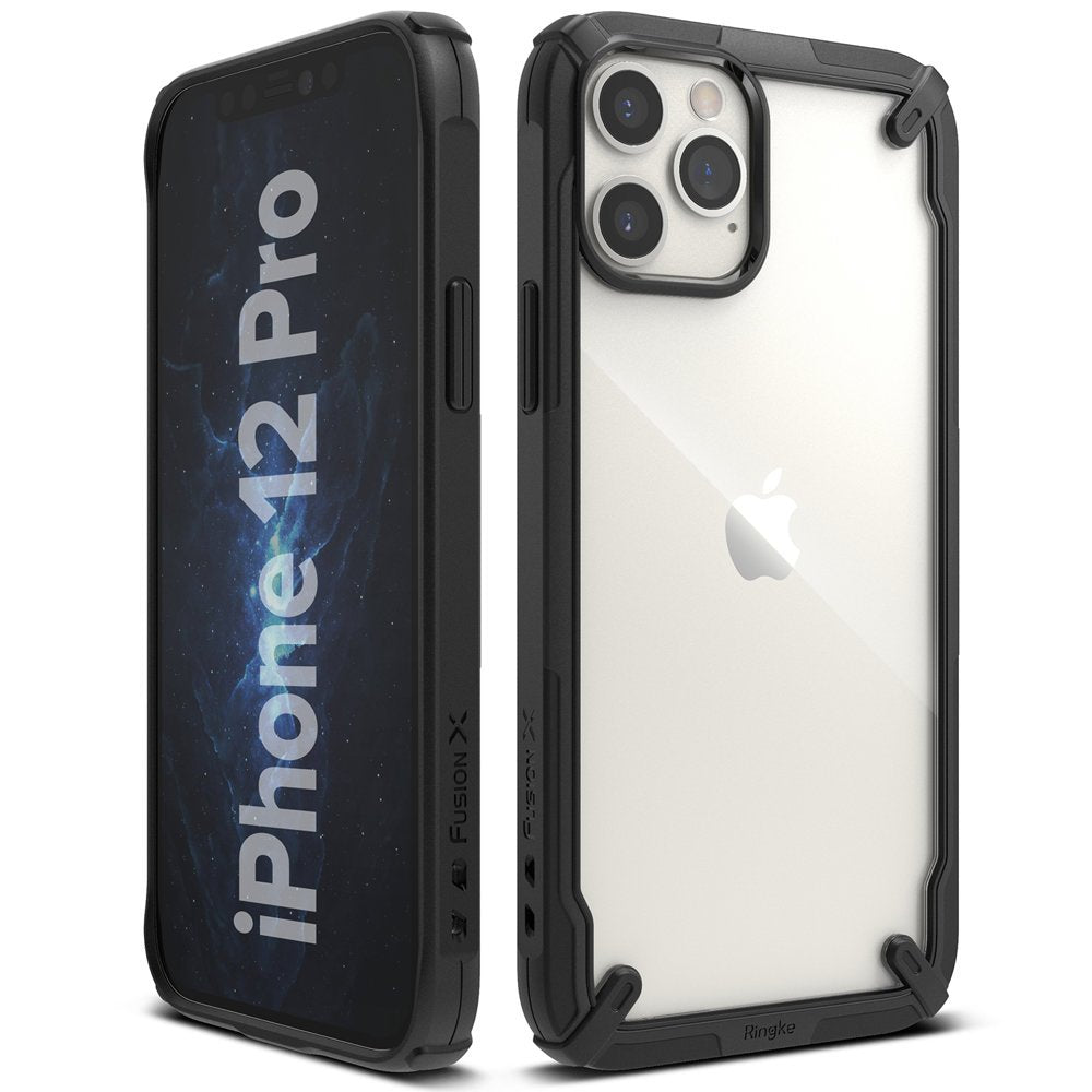 Противоударен Хибриден Калъф за iPhone 12/Pro, Ringke Fusion X Case, Черен (2)